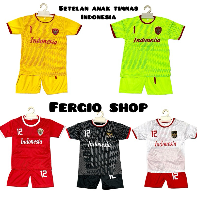 setelan baju anak TIMNAS INDONESIA/ baju bola anak Timnas indonesia/ setelan baju bola anak