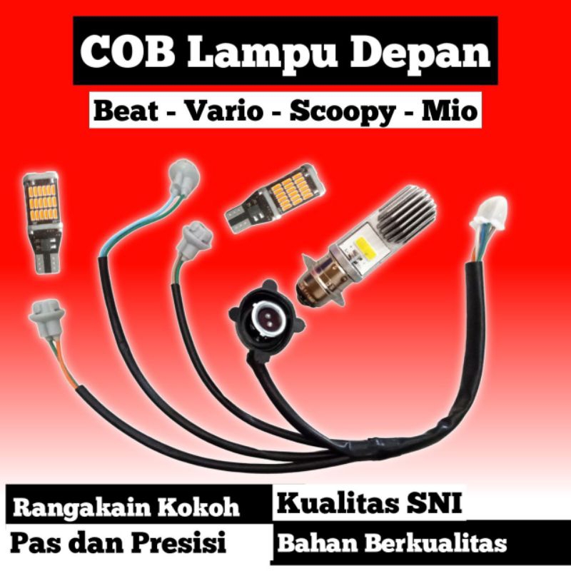 Kabel Fitting Piting Pitingan Cob Cop Lampu Led Depan Stop Sein Sen Riting Motor Matic Honda Beat Va