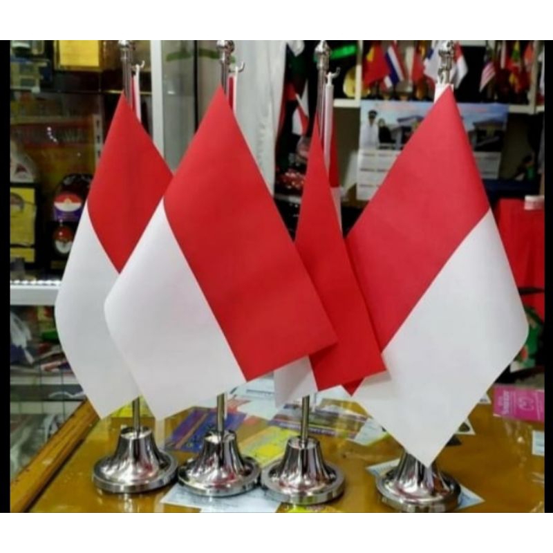 tiang bendera meja stainless+ bendera