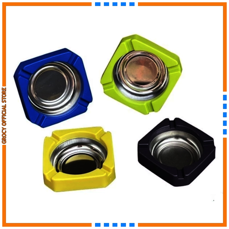 Asbak Stainless Stenlis Stanlis Persegi Warna Aesthetic Minimalis Asbakrokok Ruang Tamu Cafe