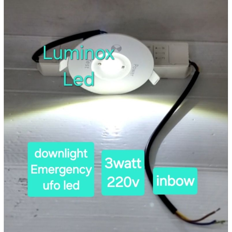 downlight emergency ufo led 3w 3watt inbow / nicad batrei emergency ufo 3w 3 watt 220volt