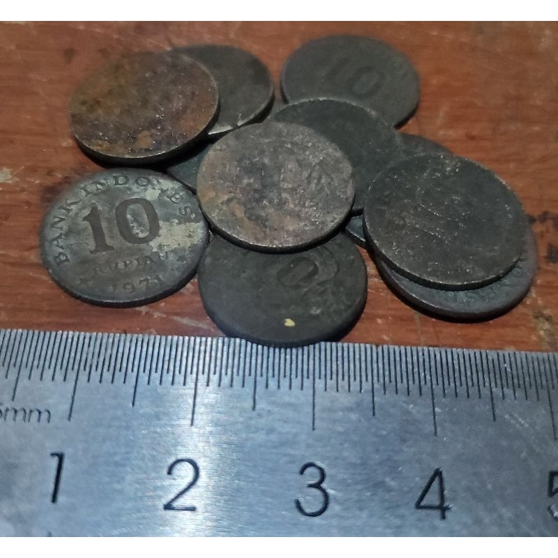 1 keping koin 10 rp  1970 u koleksi asli kuno temuan sungai kondisi apa adanya