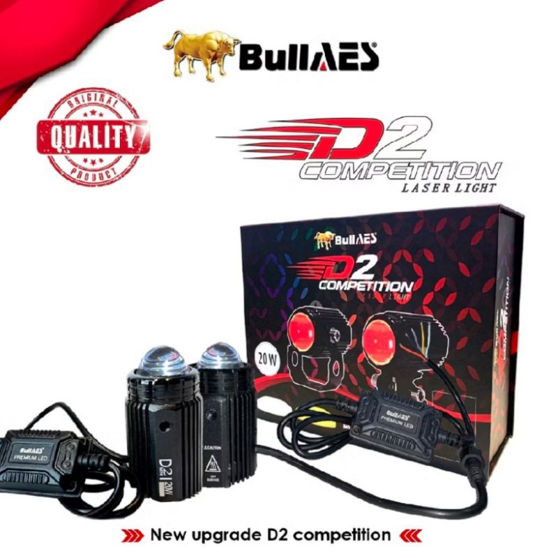 Lampu Tembak Laser Kuning - Putih Bullaes D2 Competition 30 Watt Devil Eye New