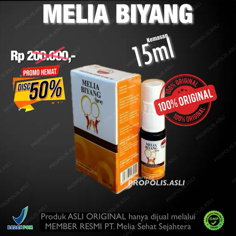 MELIA BIYANG SPRAY AWET MUDA TAHAN LAMA PRIA ASLI ORIGINAL