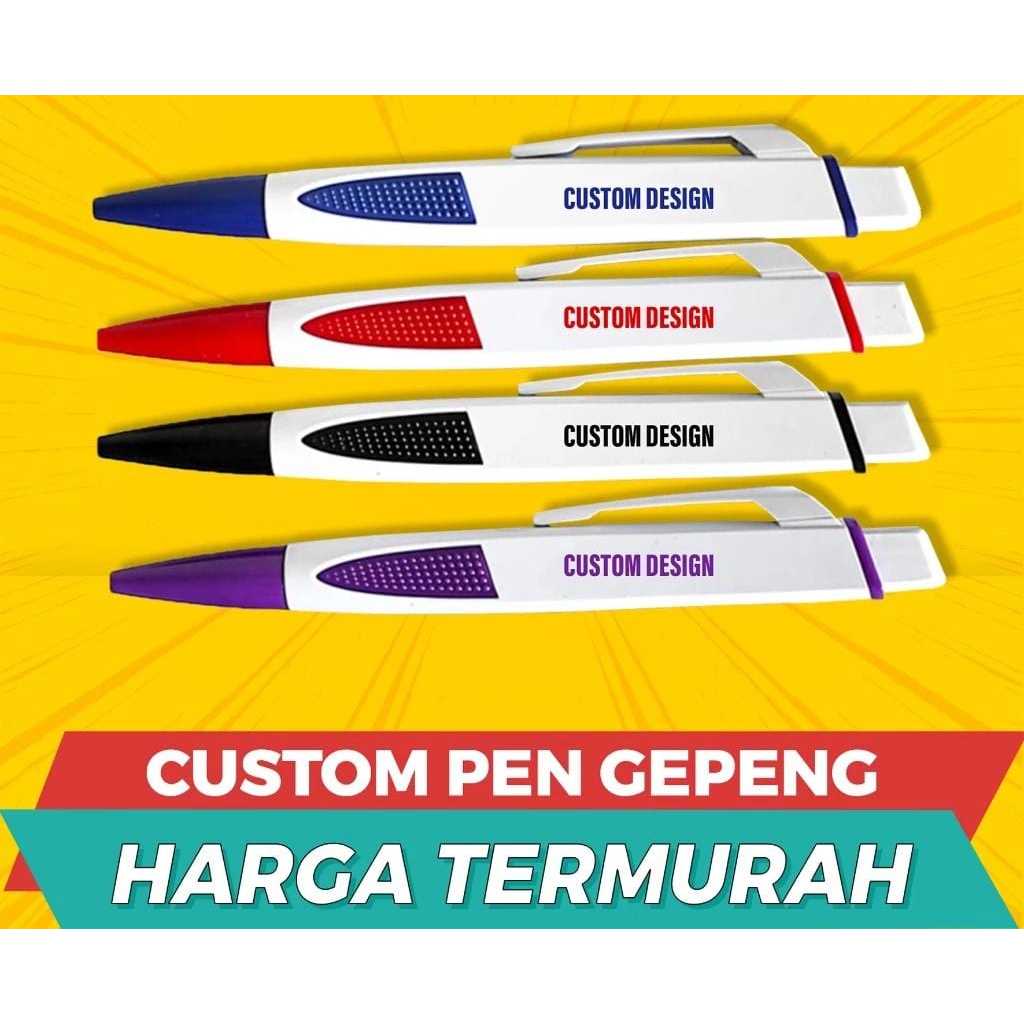 

Ballpoint bolpen pulpen pena Gepeng Custom Logo Nama Souvenir Acara Kantor Seminar Premium