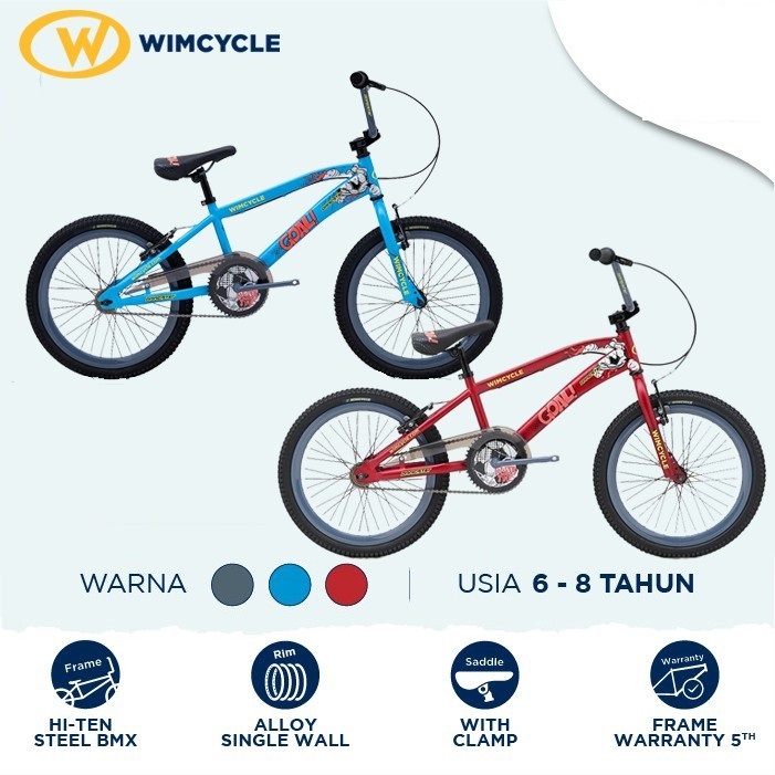 WIMCYCLE DRAGSTER GOAL SEPEDA BMX ANAK [20 INCH]