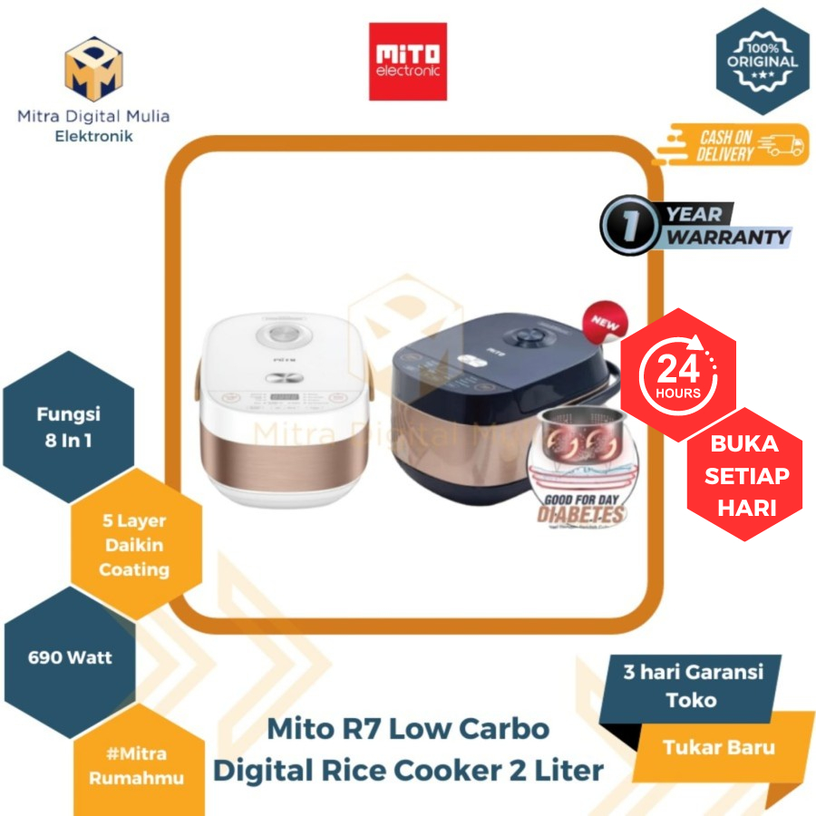 Mito R7 Rice Cooker 2 Liter Low Carbo