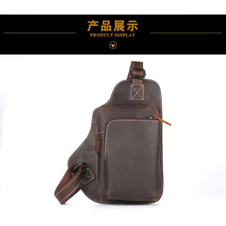 Tas Selempang Pria Kulit Asli Crazy Horse - Tas Bahu Messenger Pria