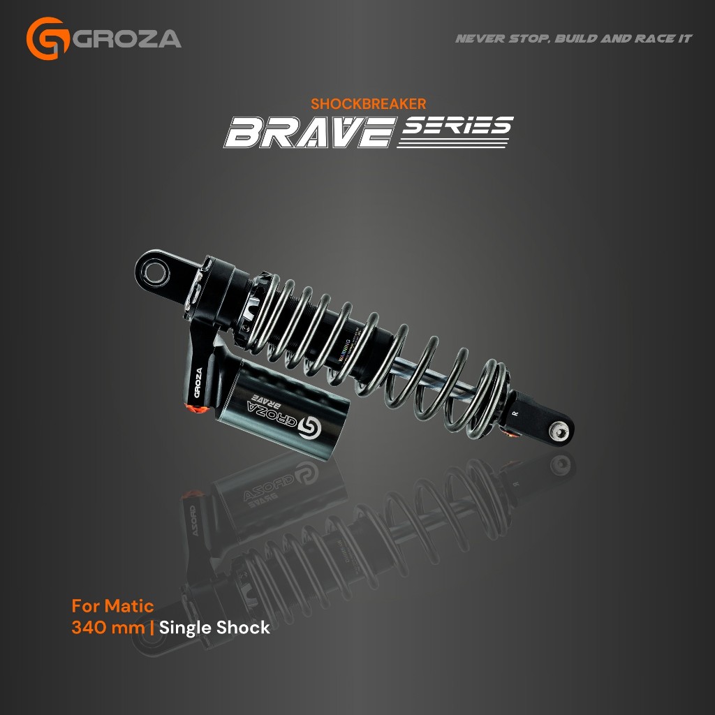 GROZA - BRAVE SERIES 340MM Shock Belakang Matic Vario 160 | Shockbreaker Tabung Atas | Suspensi Groz