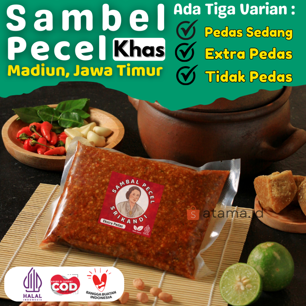 

Sambal Pecel Asli Khas Jawa Timur Bumbu Sambal Pecel Dengan Tiga Varian Tingkatan Kepedasan Yang Bikin Nagih