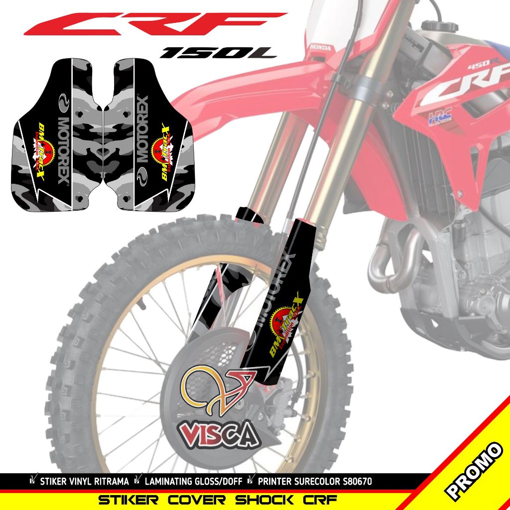 Stiker Cover Shock Honda CRF - Stiker CRF Desain Loreng