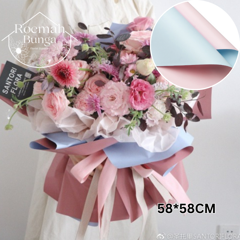 

[5 LBR] Cellophane Double Color 58*58cm / Kertas pembungkus Buket Bunga Florist