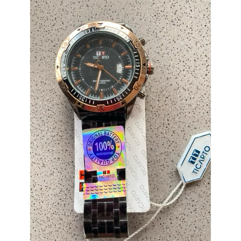JAM TANGAN PRIA RANTAI TICARTO Original Watteresist Tanggal Aktif
