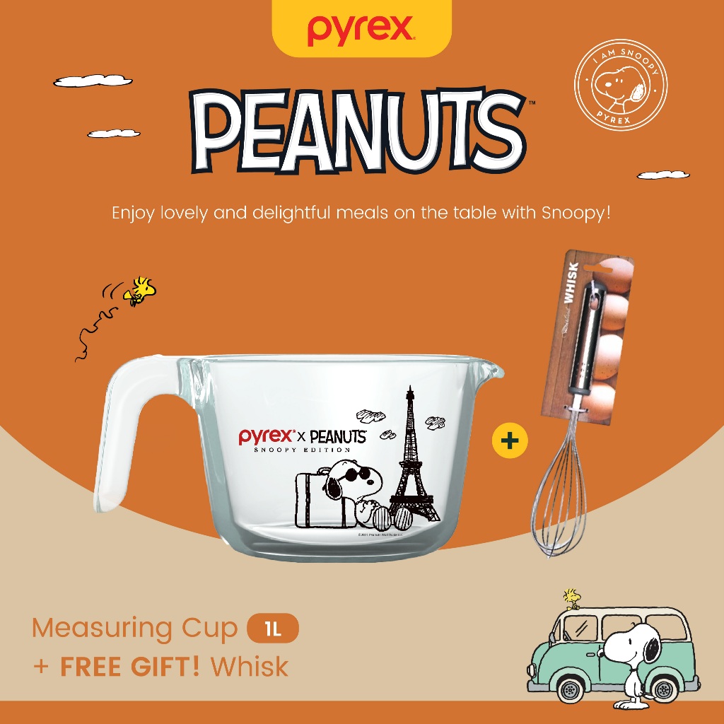 Gelas Ukur Takaran Kaca Pyrex Snoopy Measuring Cup