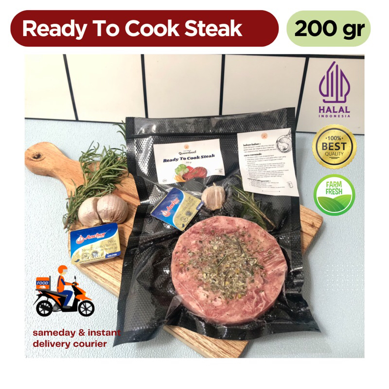 

Steak Ready to Cook Australian Premium Meltique 200 gram ( sirloin / tenderloin / rib eye )siap masak meltic