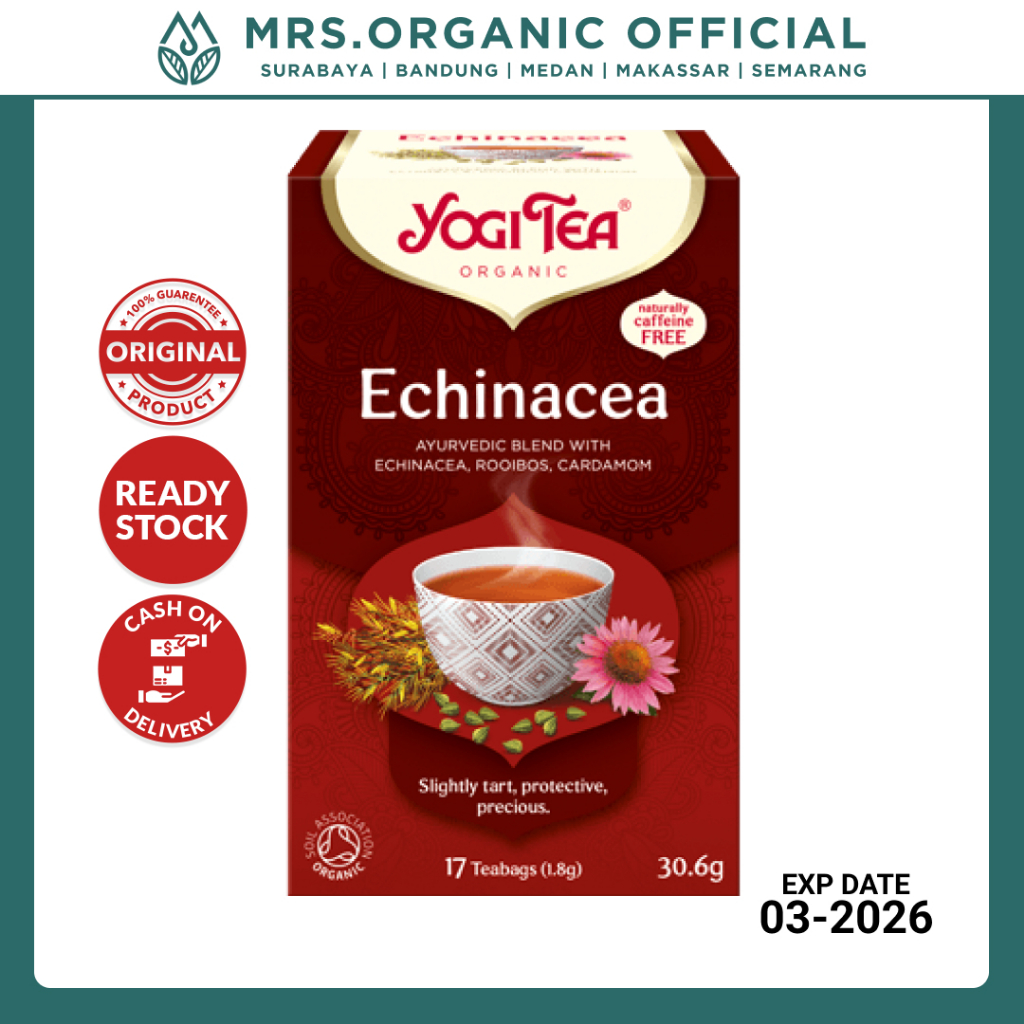 

Teh Herbal Kesehatan Imun Organik YOGI TEA Organic Echinacea Immune Support Tea 24gr - Bebas Kafein