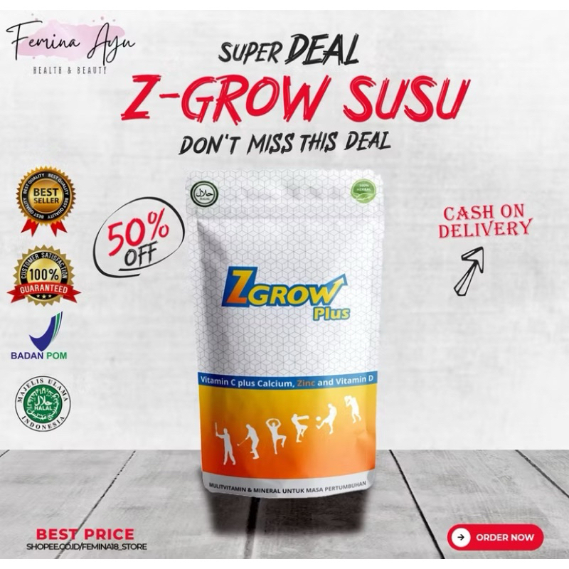 

ZGROW PLUS SUSU - susu peninggi badan ampuh bpom / susu peninggi badan anak anak / Zevit Grow