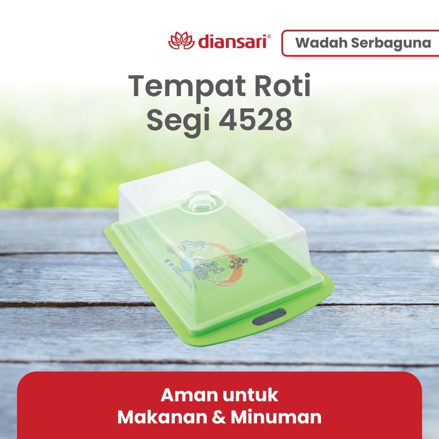 Tempat Roti 4528 Diansari / Tempat Roti Segi + Tutup / Tempat Gorengan / Nampan Segi + Tutup