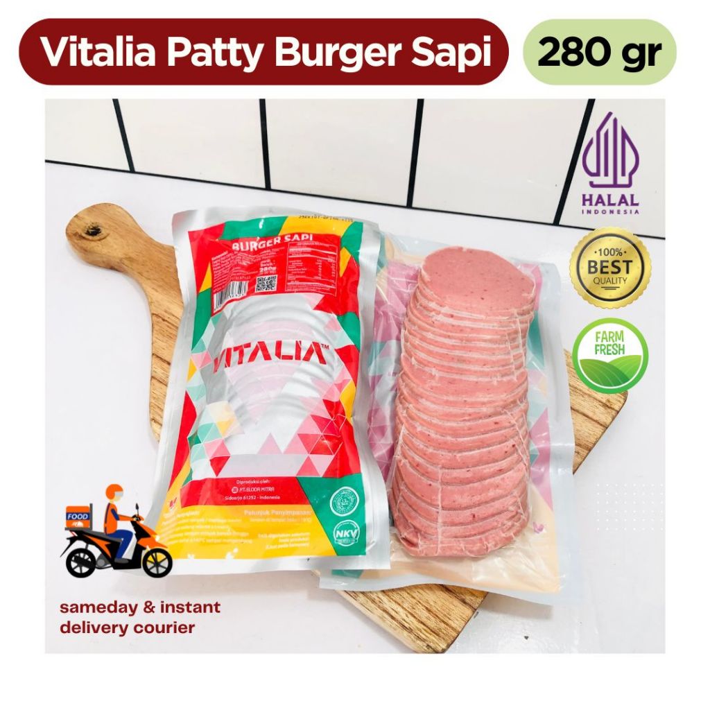 

Isi 20 Vitalia Patty Burger Sapi 280 gr