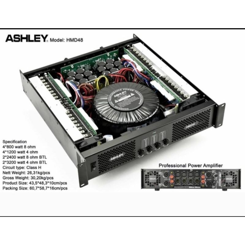 Power Amplifier Ashley 4 channel HMD48 / Ashley Hmd48