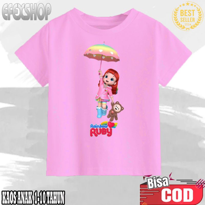 BAJU KAOS ANAK RAINBOW RUBY KAOS ATASAN ANAK RAINBOW RUBY