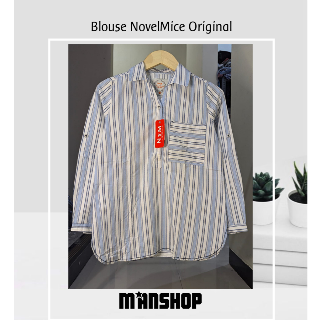 NovelMice Kemeja Atasan Novel Mice Blouse Wanita