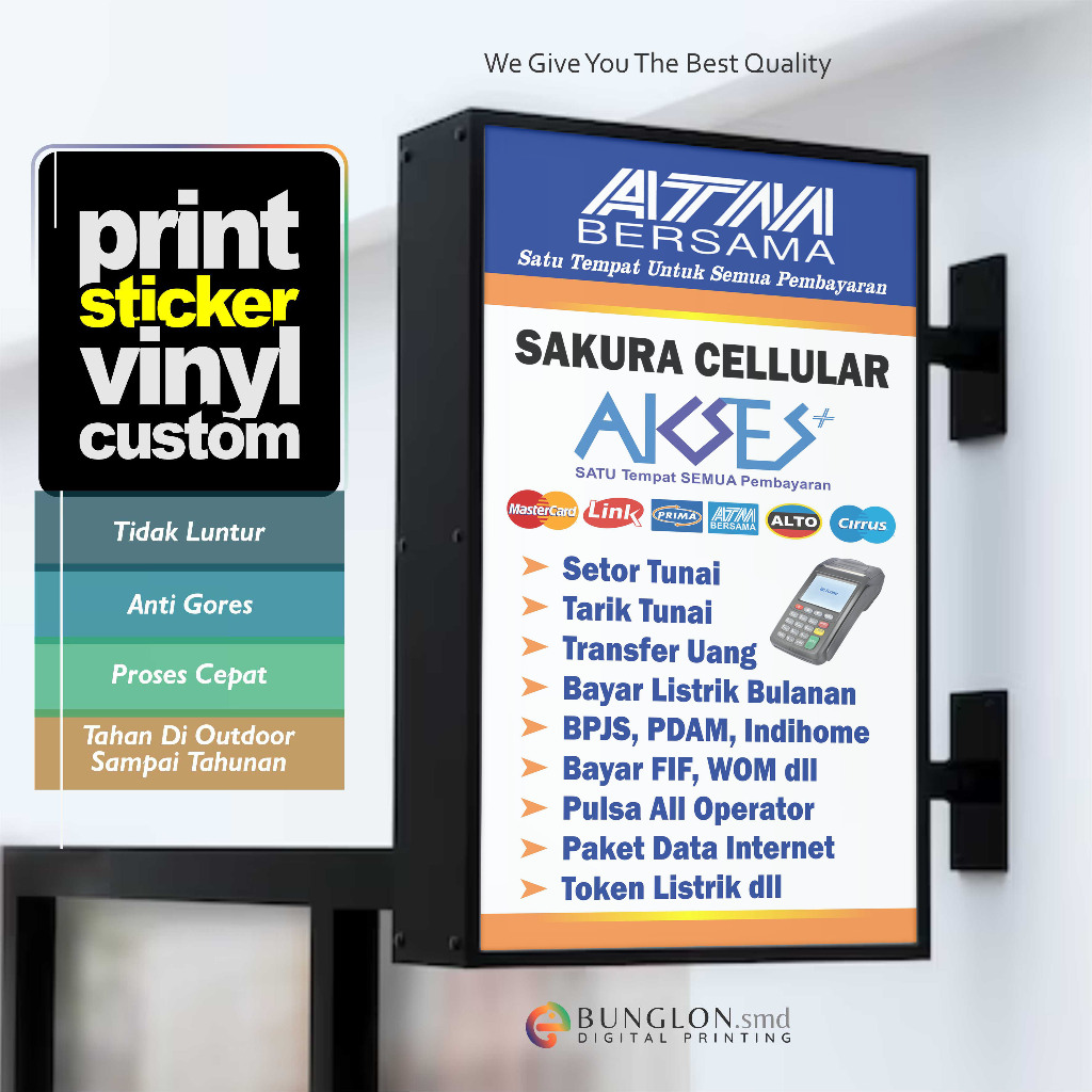 

PRINT CETAK STICKER PLANG TOKO ATM BERSAMA CUSTOM DESAIN