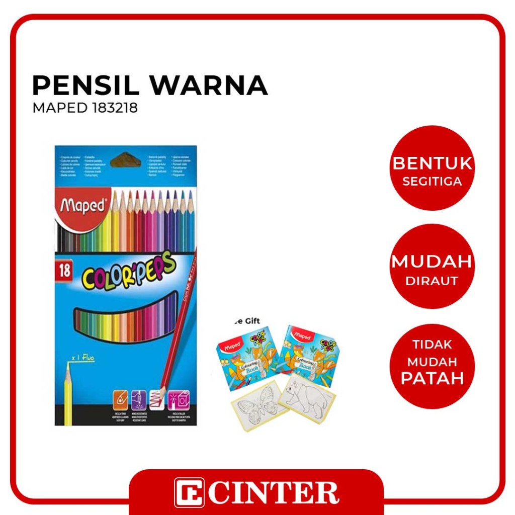 

MAPED - [FREE GIFT] PENSIL WARNA / CAT KAYU 18 WARNA IN CARTON 183218