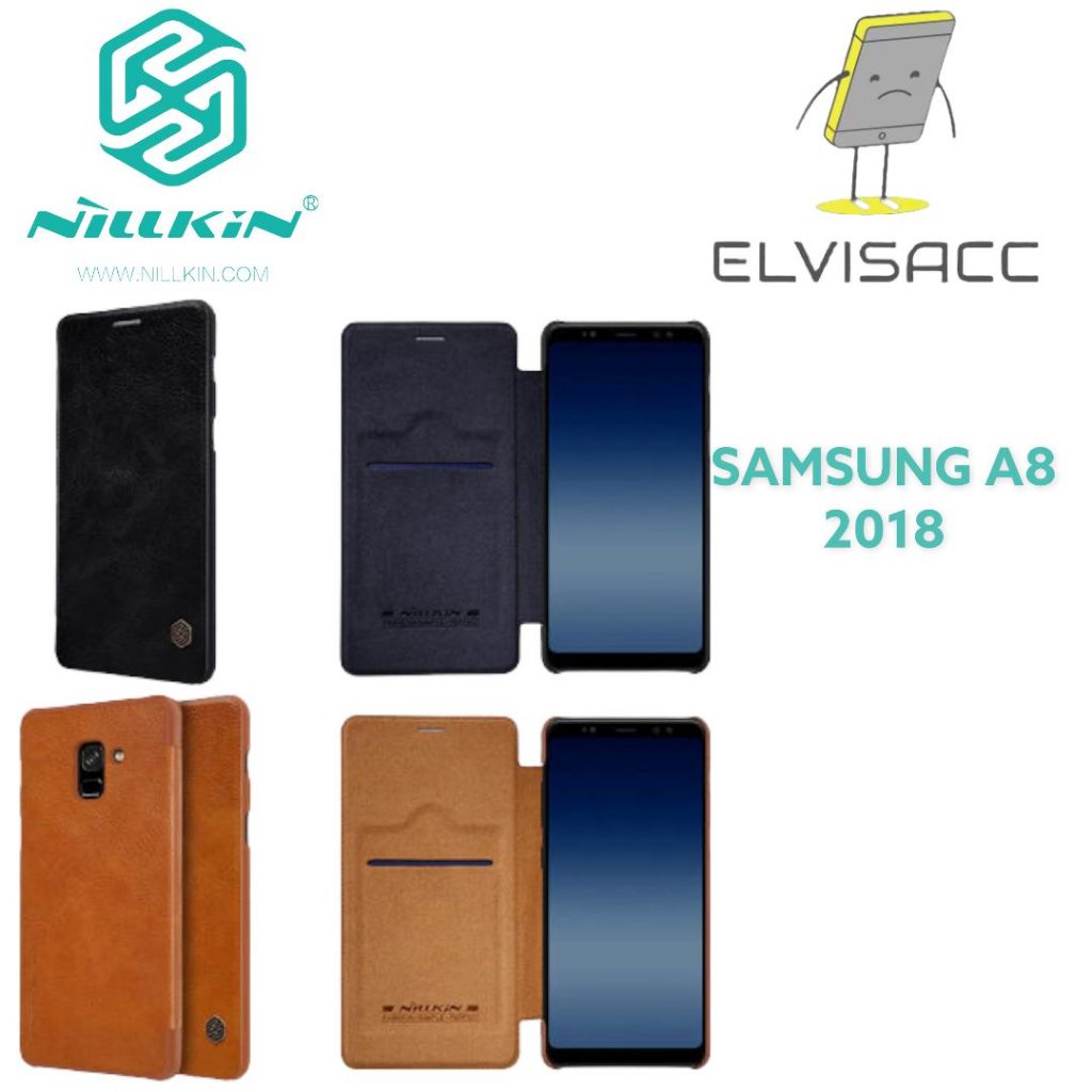 SAMSUNG GALAXY A8 2018 NILLKIN QIN LEATHER CASE ORIGINAL