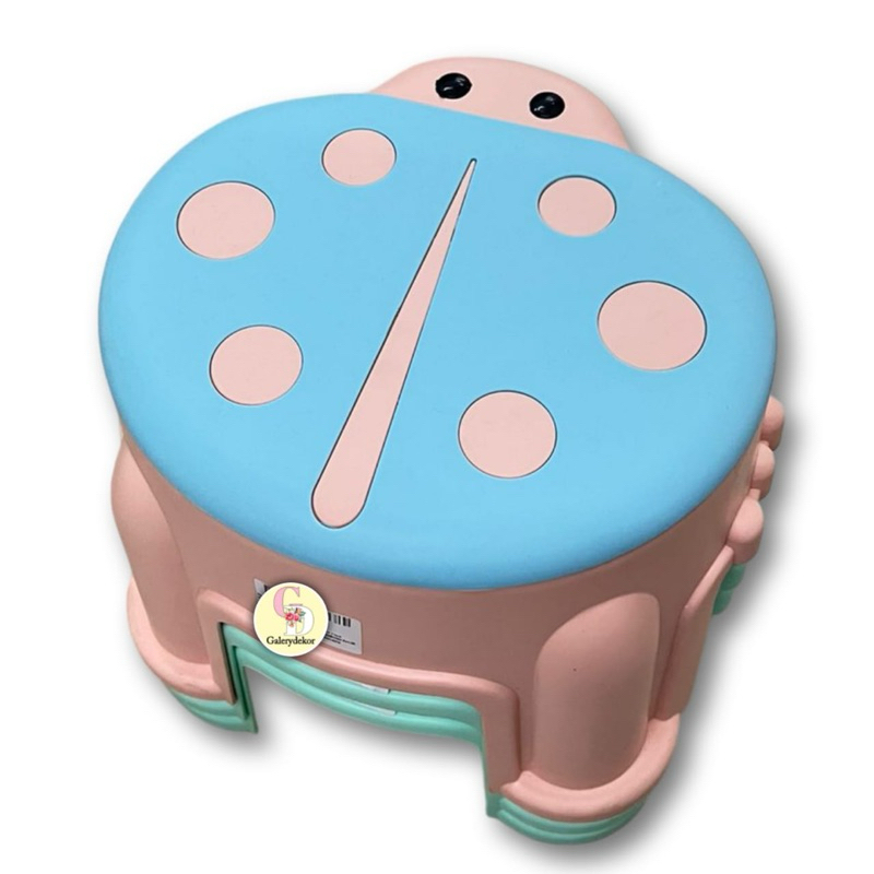 BANGKU JENGKOK MOTIF KUMBANG TEBAL /JENGKOK PLASTIK PREMIUM/BANGKU PLASTIK CANTIK PASTEL