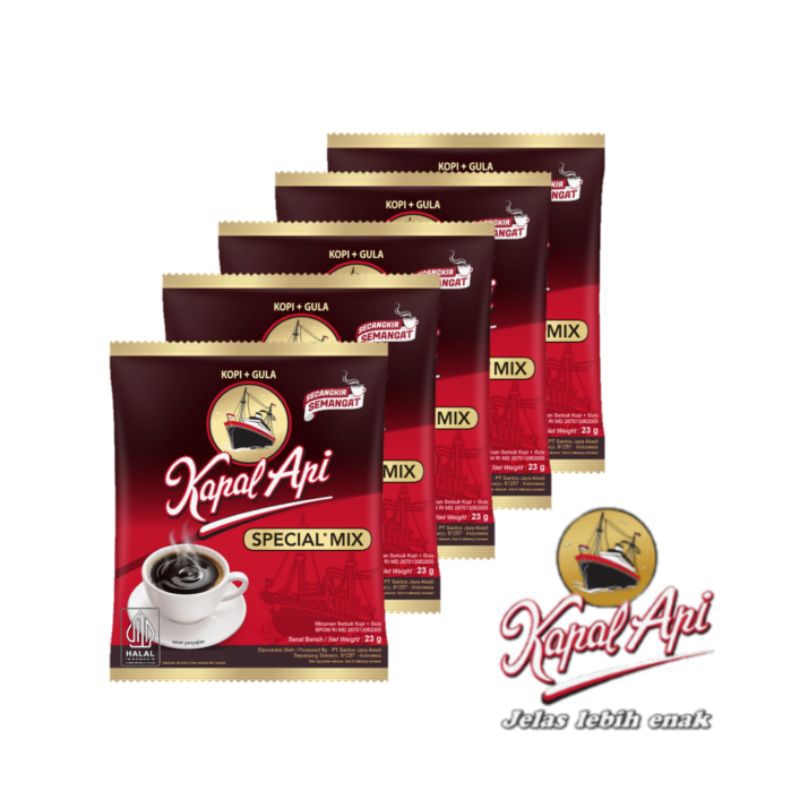 

Kopi Kapal Api Special Mix 23gr Setengah Renceng (isi5)