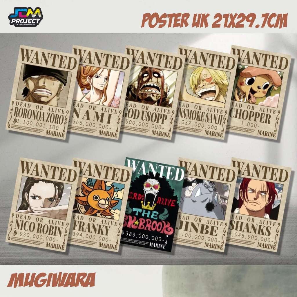 Poster Wanted One Piece Mugiwara (1 Set Poster)