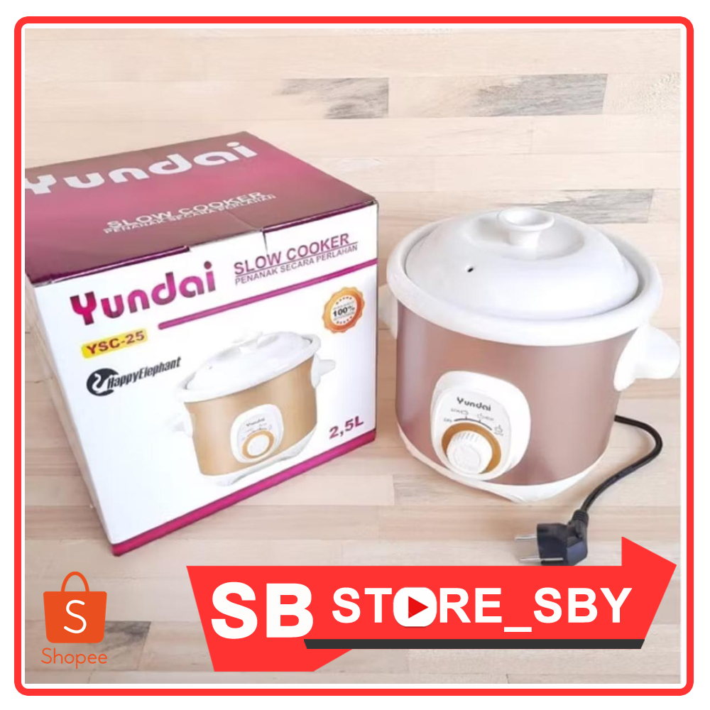 Slow Cooker YUNDAI Kapasitas 2,5Liter 1,5Liter 3,5Liter 4,5Liter 6Liter Penanak Nasi