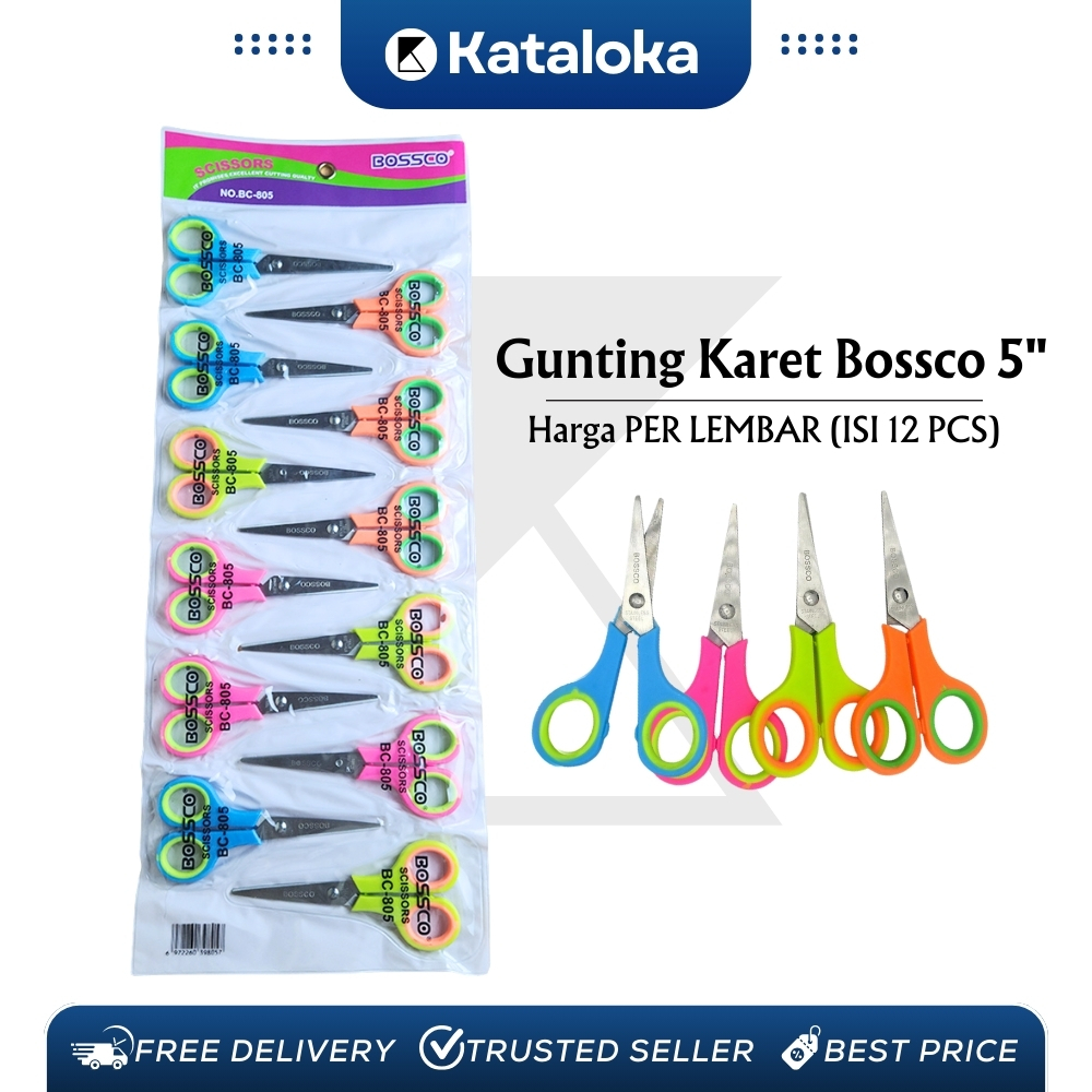 

1 Lembar(12 Pcs) Gunting Scissors BOSSCO BC-805