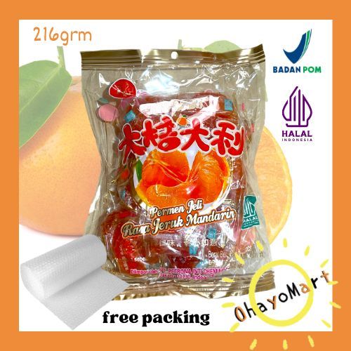 

Hong Mao Jeruk pack Kecil / Jelly Hongmao/ Permen Jeli Rasa Jeruk 216g