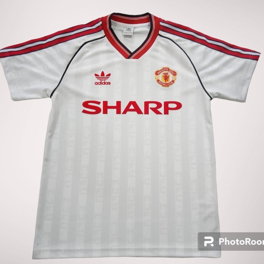 (Sponsor velvet) Jersey Retro Manchester United Away 88 SIZE LENGKAP (S-5XL)