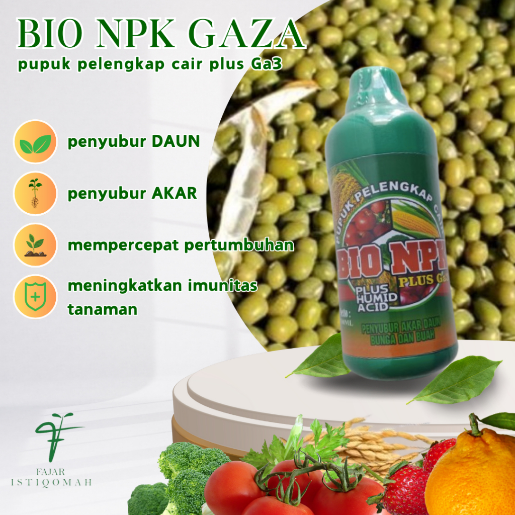 bio npk gaza pupuk npk cair untuk kacang hijau (500 ml) pupuk buah dan daun kacang hijau, pupuk npk