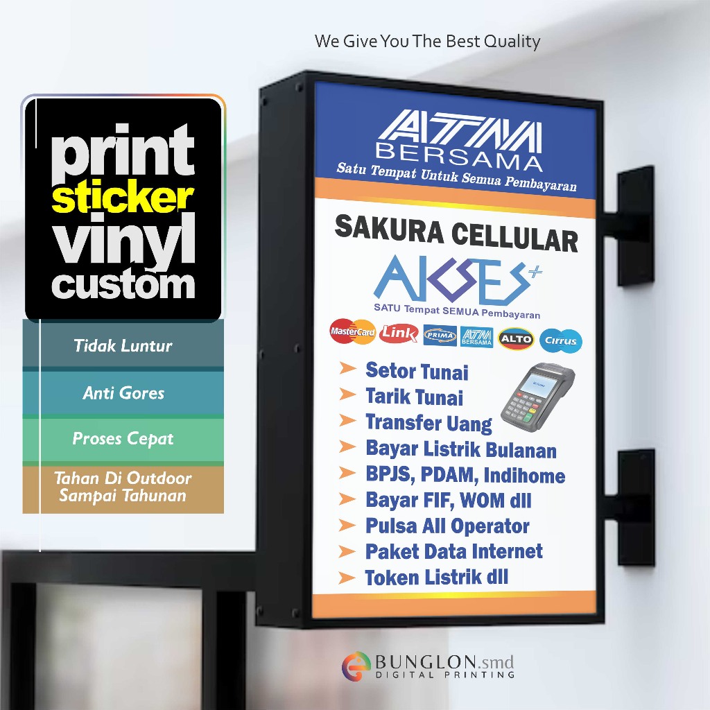 

PRINT CETAK STICKER PLANG TOKO ATM BERSAMA CUSTOM DESAIN