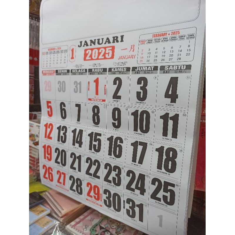 

kalender kerja angka jumbo ukuran jumbo 2025