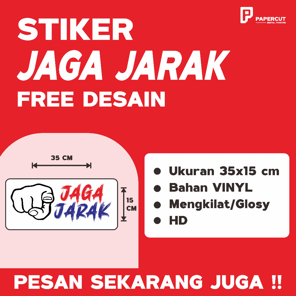 

JAGA JARAK STICKER Vinyl Murah Ukuran 35x25 cm