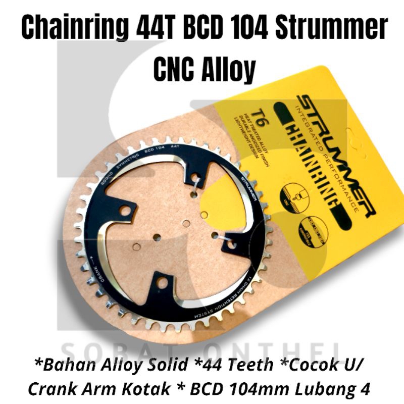 Chainring 44T Strummer BCD 104mm CNC