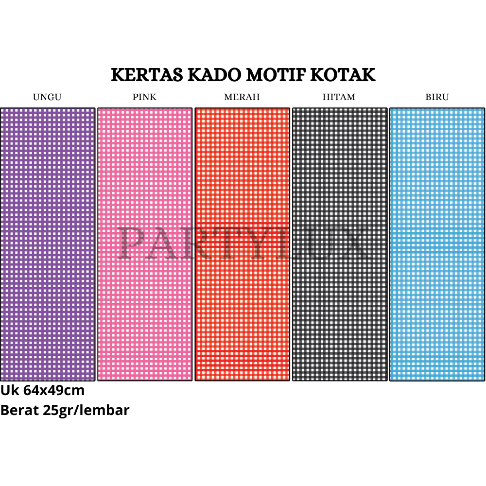 

Kertas Kado Polos Motif Kotak / Bungkus Kado Doff Wrapping Paper