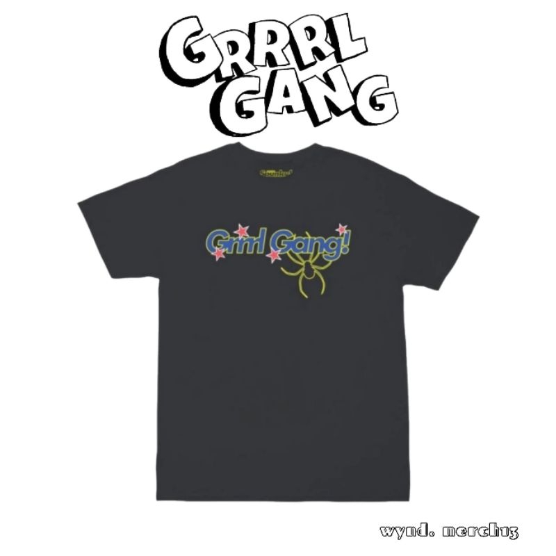 Grrrl Gang - Carcoal logo type Spider T-shirt