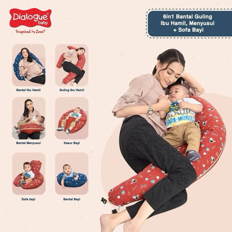 Preloved Dialogue Baby Bantal Guling Ibu Hamil Menyusui Sofa Bayi 6 Fungsi