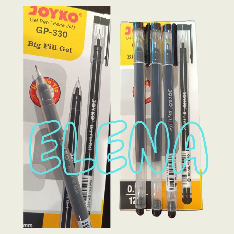 

pen gel joyko GP 330/ gel pen 0,5mm/ pulpen gel joyko hitam/ tinta cair/ 3 pcs