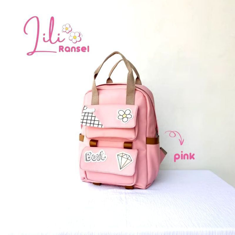 TAS RANSEL M LILI RUMAH WARNA TAS WANITA ANAK SEKOLAH KULIAH KERJA LAPTOP