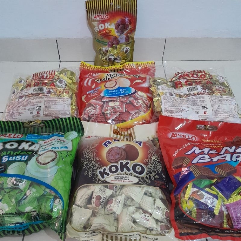 

APOLLO ROKA COKLAT ISI 15PCS / 50PCS / 70PCS / ROKA MINI / ROKA SUSU / ROKA PANDAN SUSU / ROKA KOKO