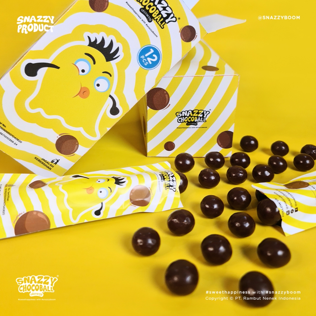 

Snazzy Chocoball - 1 Box (Isi 12 Pcs) - Coklat Biskuit / Bola Coklat / Choco Ball / Cokelat Halal