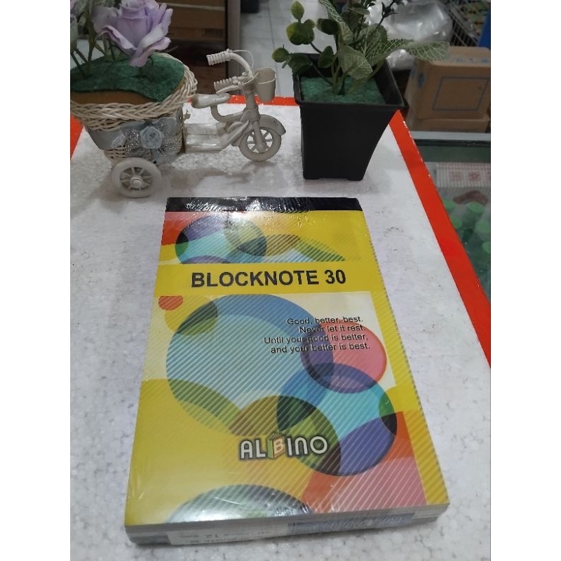 

blocknote 30 merk albino.satu pak isi 12 buku