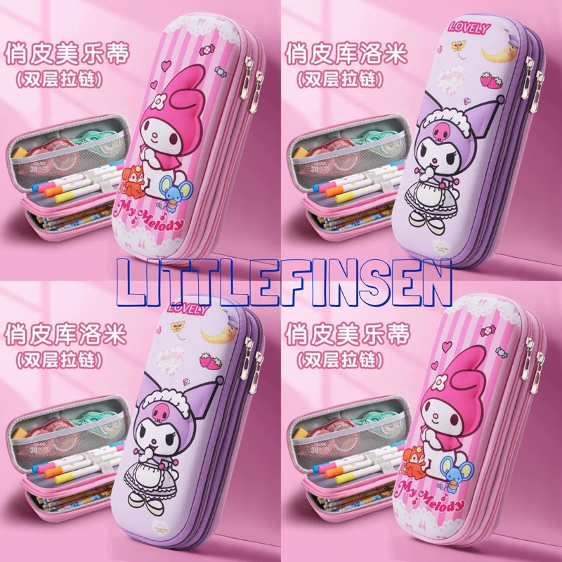 

Pencil case anak kuromi melody double zipper/eva pencil case melody kuromi